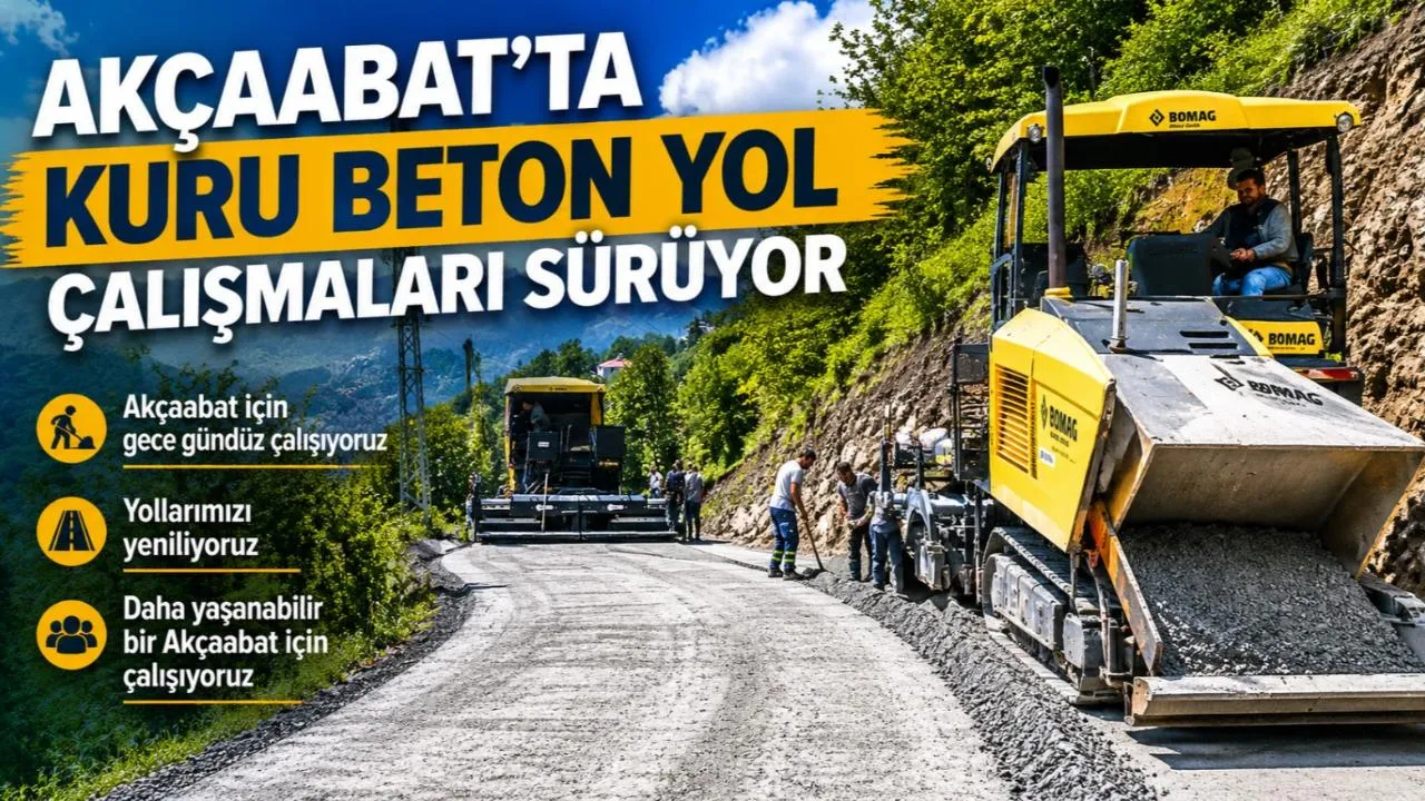 AKÇABAAT'TA YOL ÇALIŞMALARI DEVAM EDİYOR