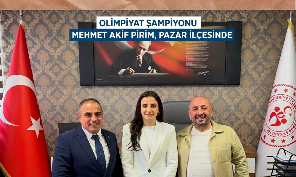 Olimpiyat Şampiyonu Mehmet Akif Pirim, Adını Taşıyan Spor Salonunun Bulunduğu Pazar’ı Ziyaret Etti