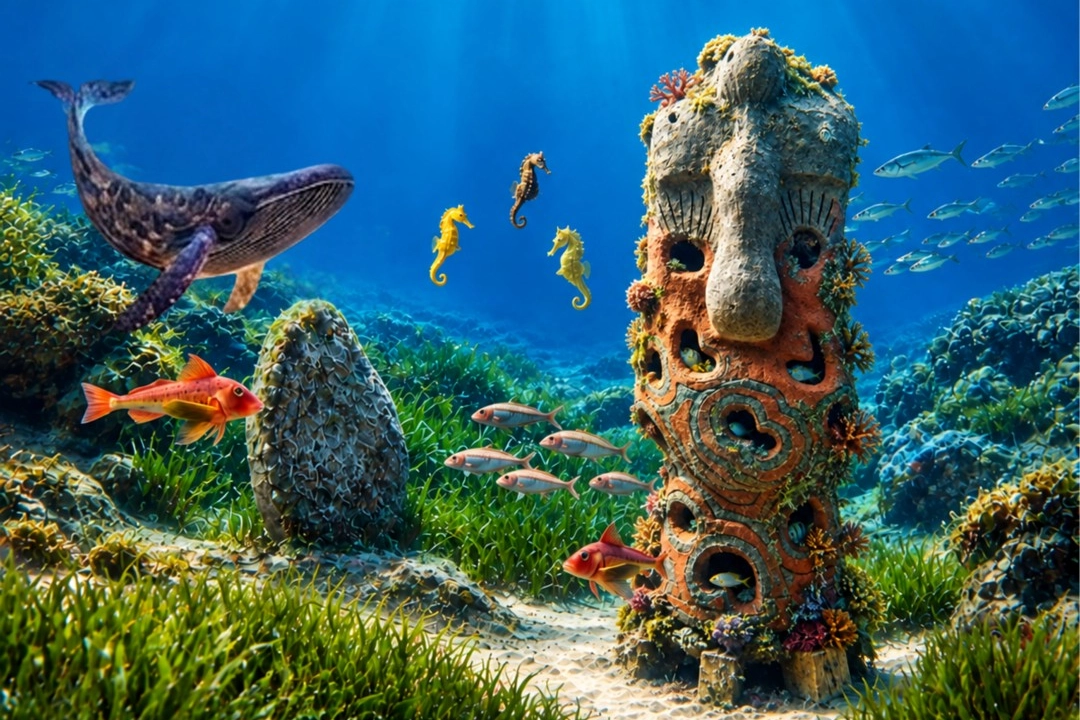 Dip çamurundan üretilen resifler denizle buluşuyor